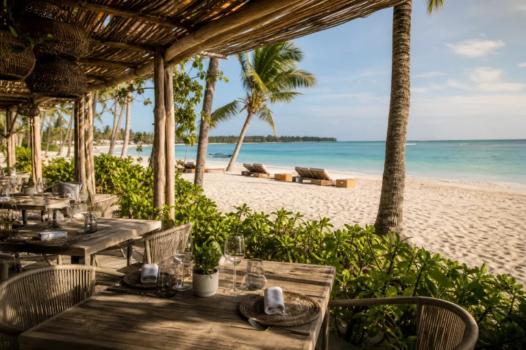 Beachfront restaurant overlooking the water in Punta Cana