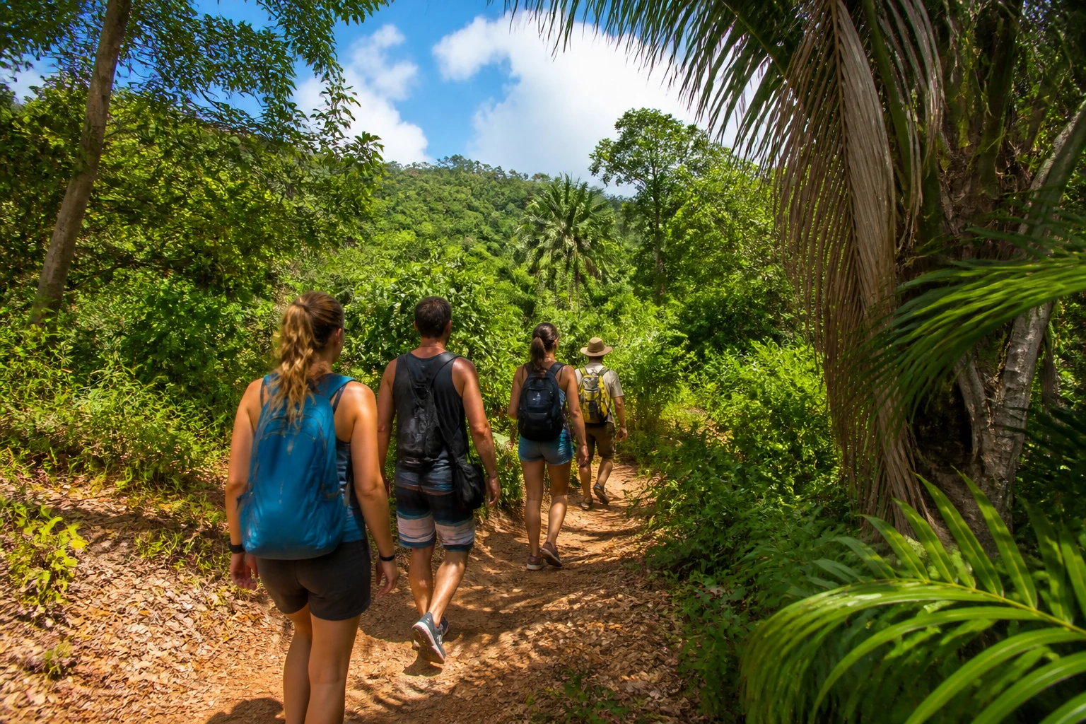 Ecological trail at a tropical adventure park near Punta Cana