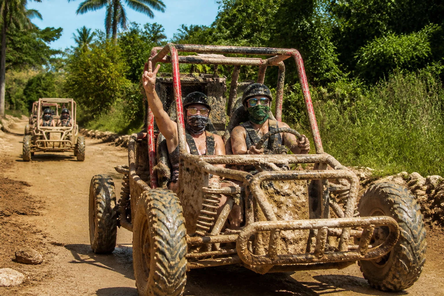 Buggy excursion on a tropical trail in Punta Cana