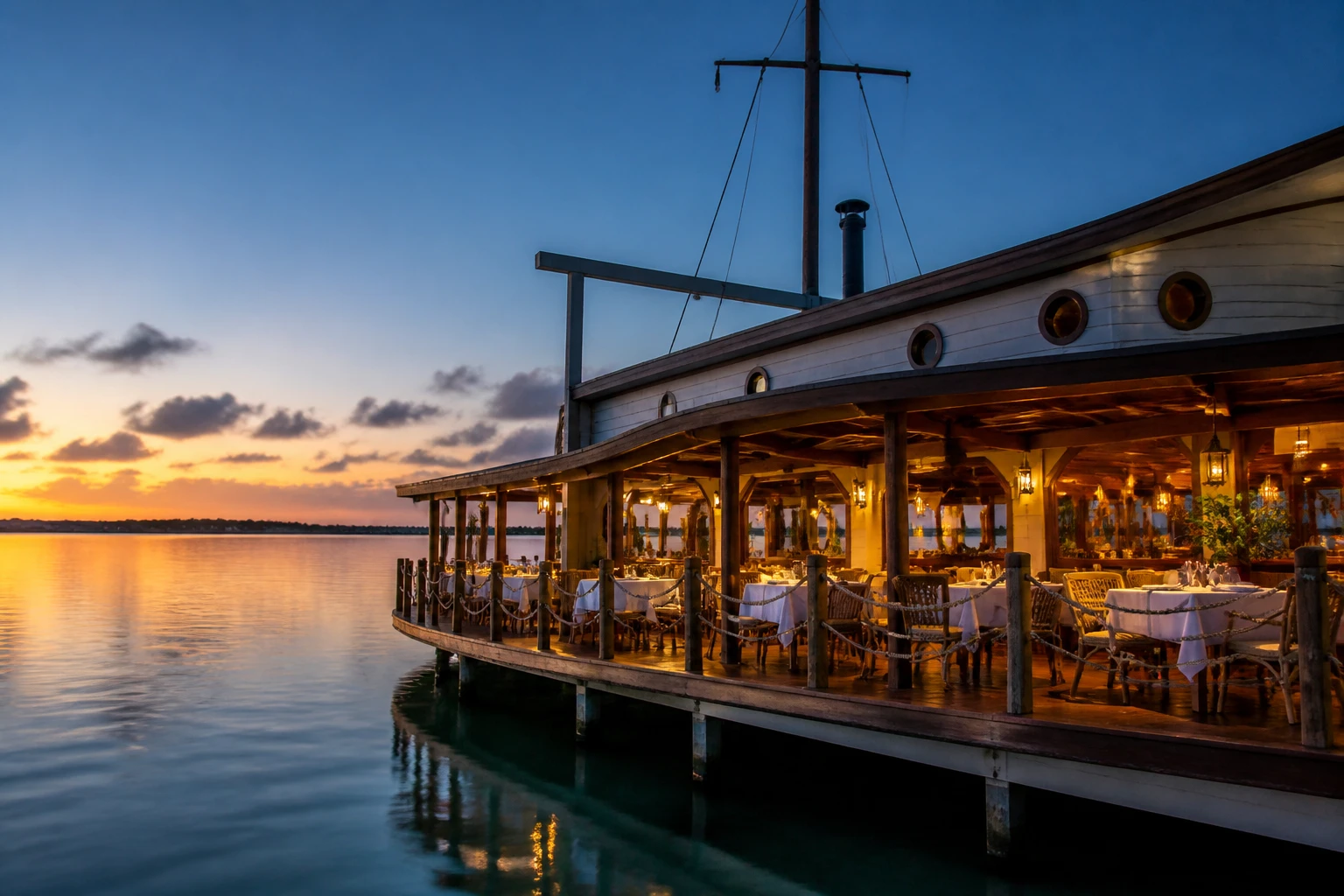 Marina restaurant above the water in Punta Cana