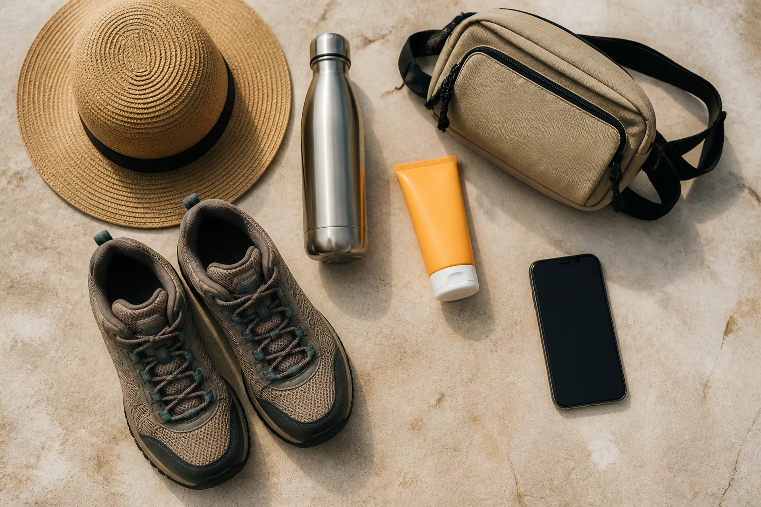Water, sun protection, walking shoes, and a day bag for Boca de Yuma