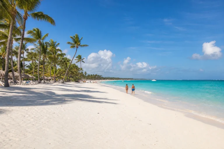 White-sand beach and turquoise water in Punta Cana
