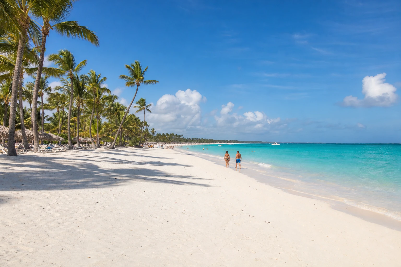 White-sand beach and turquoise water in Punta Cana