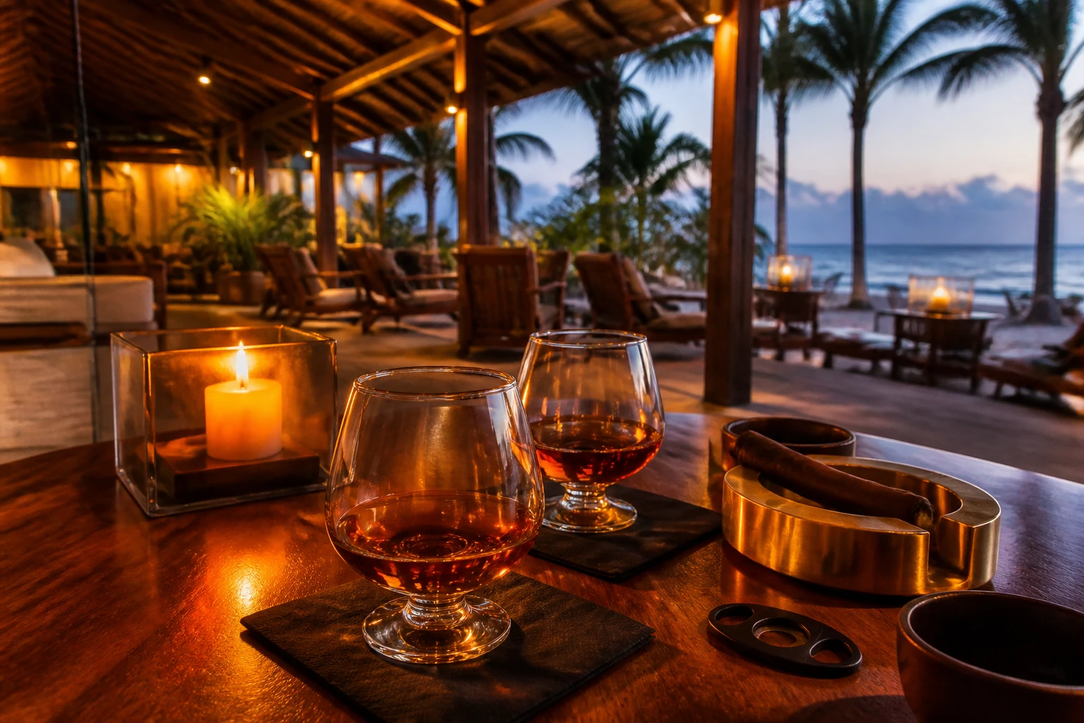 Dominican rum drinks in a Punta Cana resort lounge