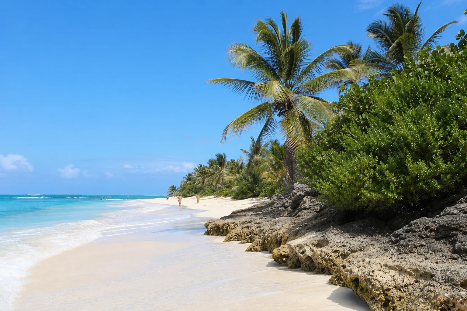Natural beach scenery in Punta Cana beyond the main resort strip