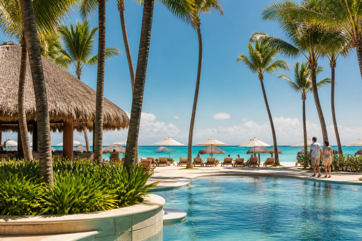 Warm tropical weather at a Punta Cana beach resort