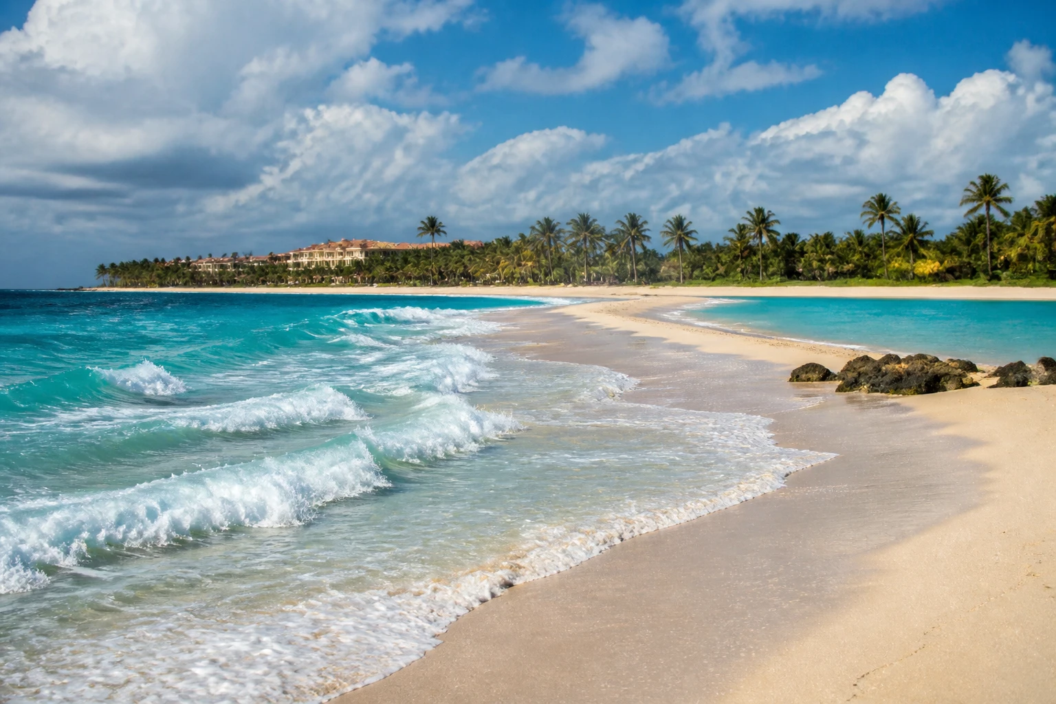 Varied beach scenery along the Punta Cana coast
