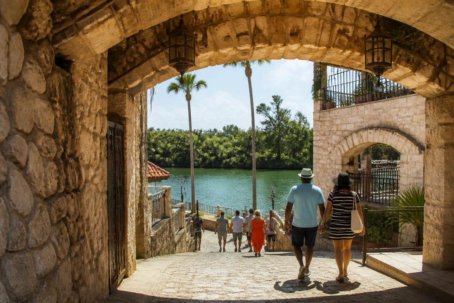 Stone architecture and river views at Altos de Chavón