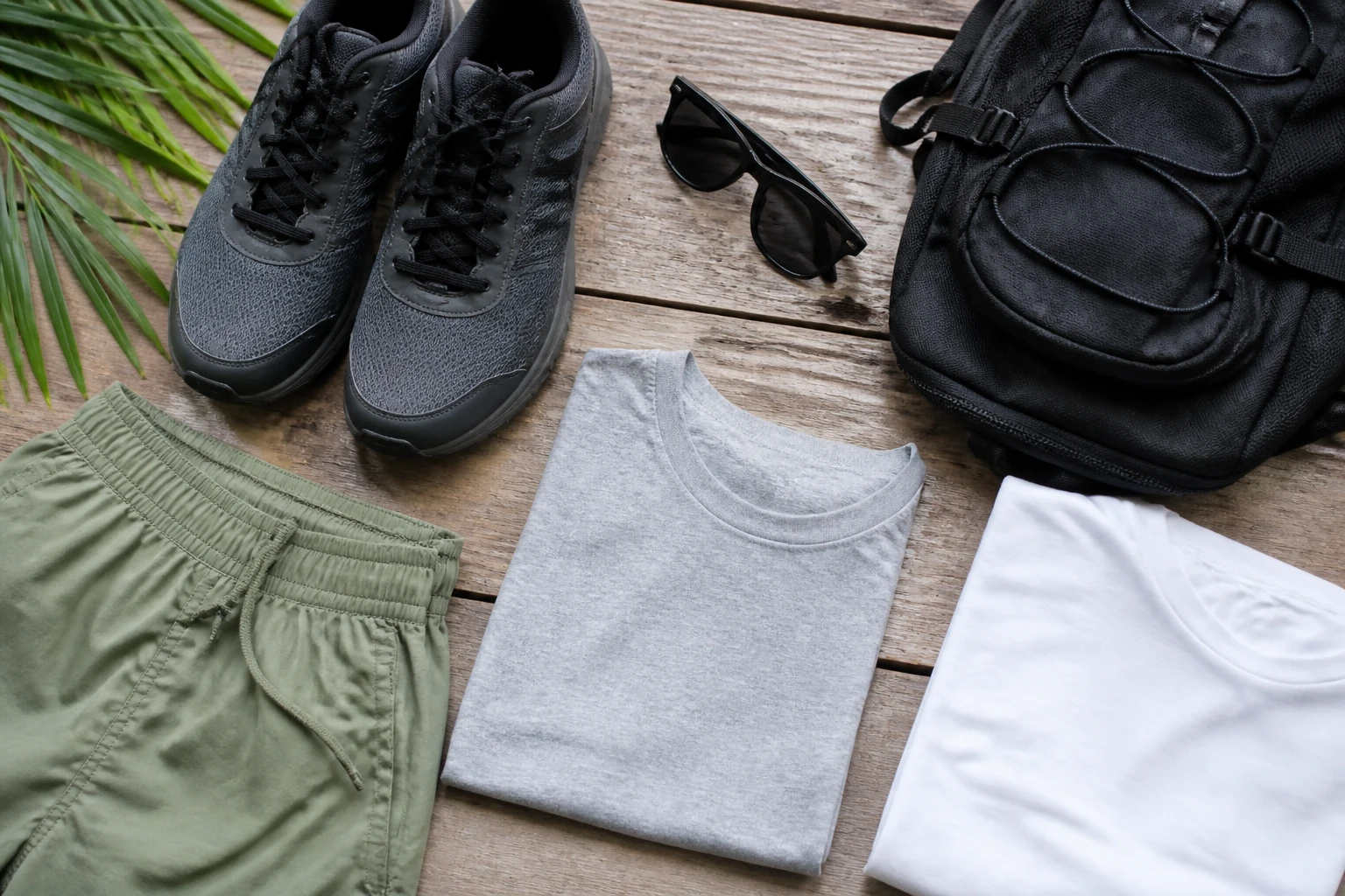 Closed-toe shoes and lightweight clothing packed for ziplining