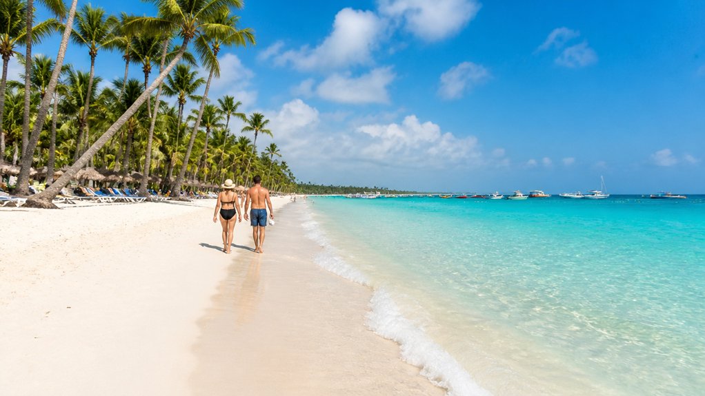 soft white sand sunrise swim