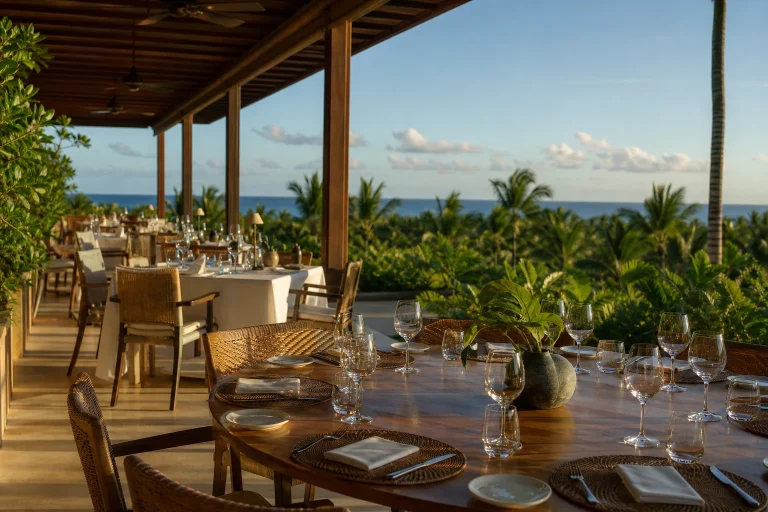 Open-air dining terrace in Punta Cana
